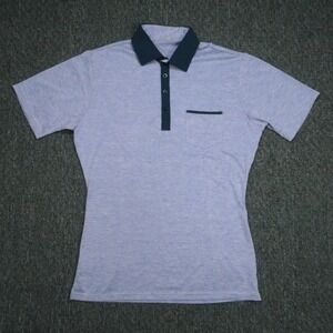 State & Liberty Shirt Mens Medium Purple Performance Polo Short Sleeve Slim